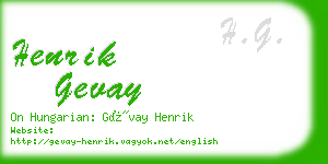 henrik gevay business card
